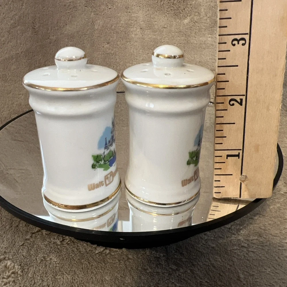 Vintage Walt Disney Productions Disney World Ceramic Salt and Pepper Shakers Set